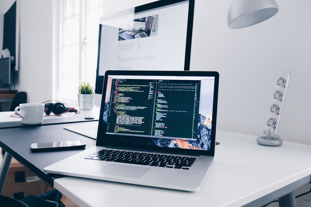 Custom business website on a laptop